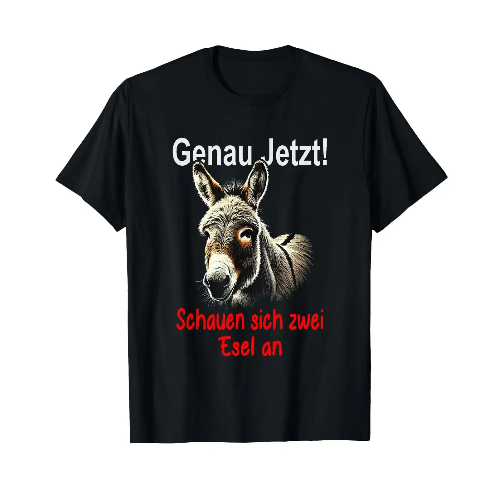 Funny Saying Genau jetzt schauen Sich 2 Donkey an T Shirt German Language vintage Washed Stretched Stylish homme Slightly