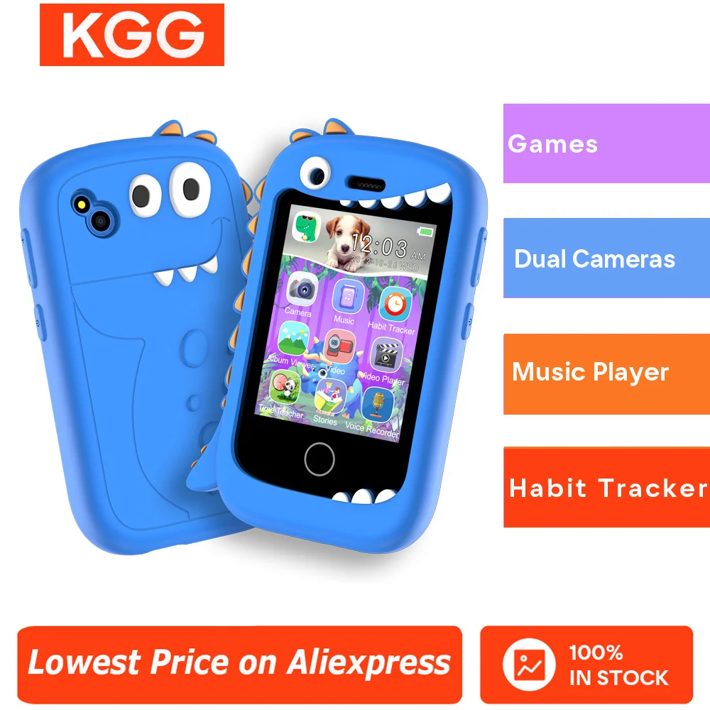 Enfants téléphone intelligent écran tactile caméra jouets apprentissage jouet téléphone lecteur MP3 cadeaux d'anniversaire de noël pour les garçons filles de 3 à 12 ans