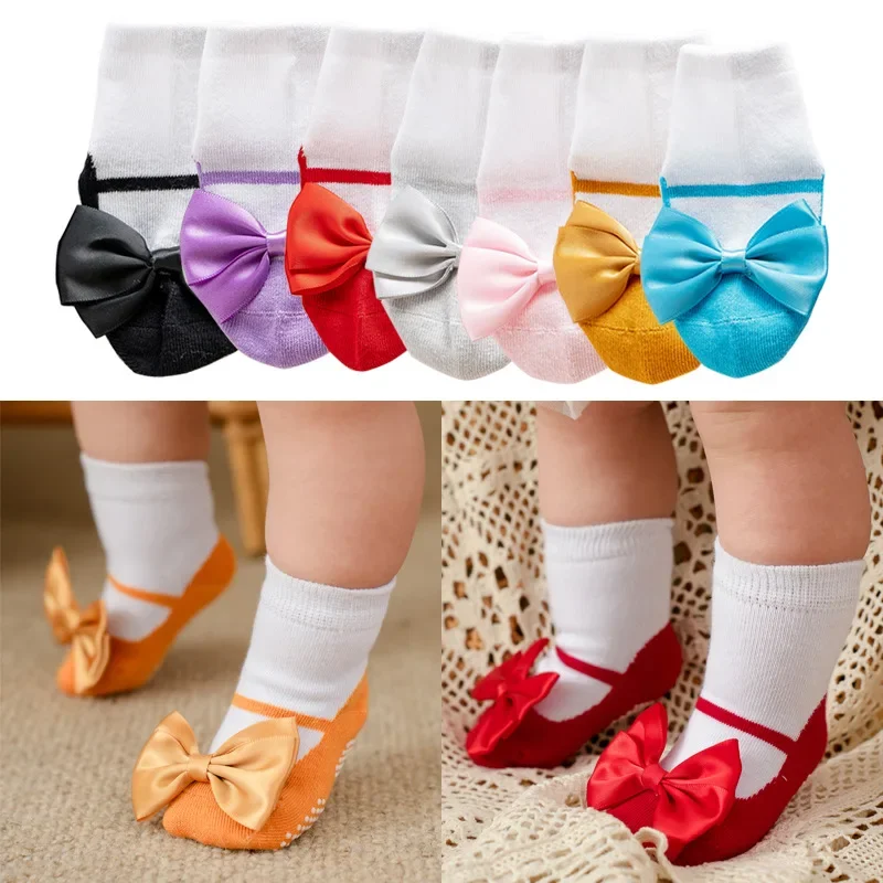 Newborn Socks Baby Sock Fashion Ballet Bow Children\'s Spring Autumn Soft and Comfortable Non Slip Socks Indoor Toddler Sock