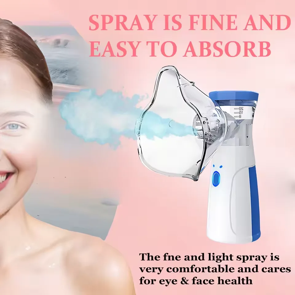 Mini Facial Steamer Rechargeable Silent Mesh Nebulizer Handheld Portable Nebulizer Humidifier Face Rehydration Skin Care Tools