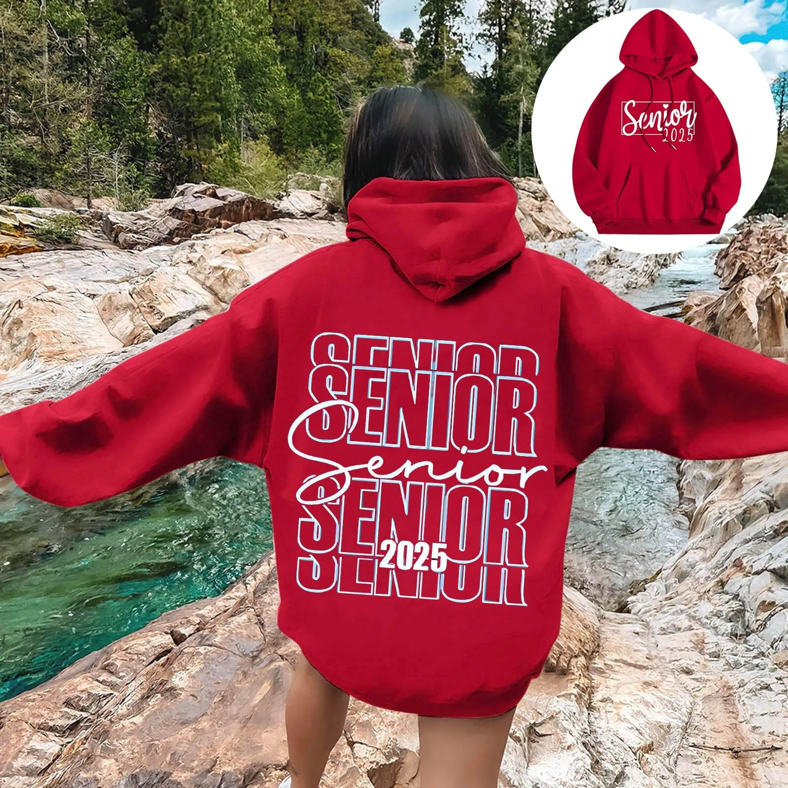 Ms 2025 Graduation Season Style Letters Senior Mom Printed Hooded Fleece Half Zipper Jacket Women Workout Sweater for Women