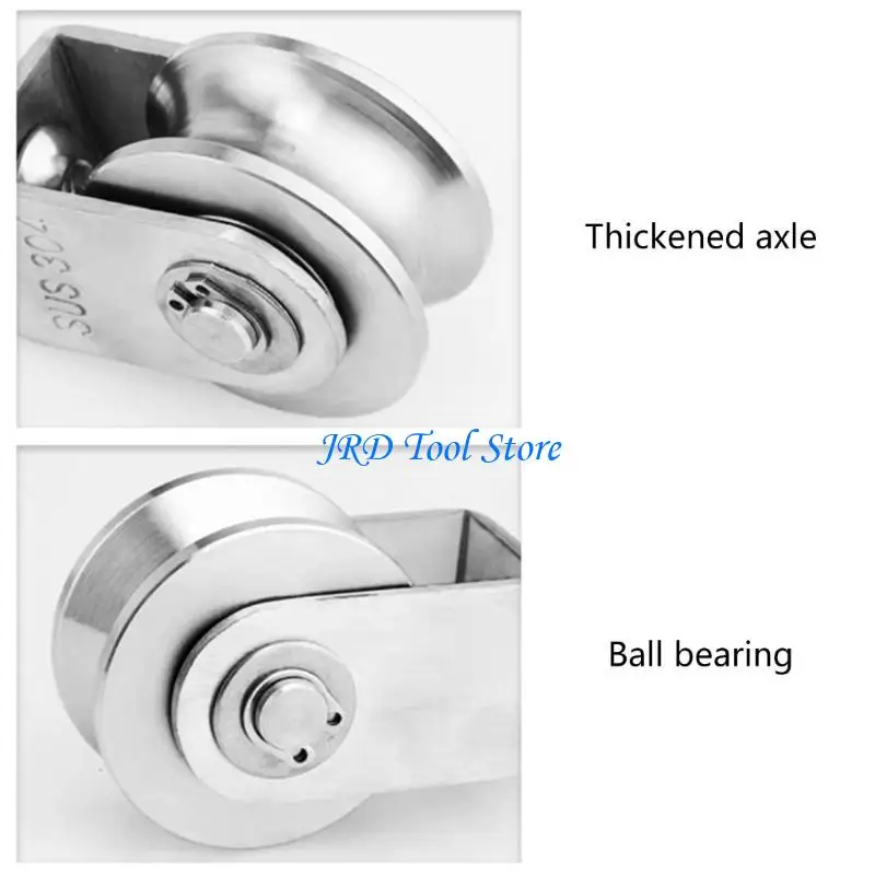 A2UD 2PCS Xoay Pulley 304 Vòng bi thép Bánh xe có khả năng tải trọng 250kg