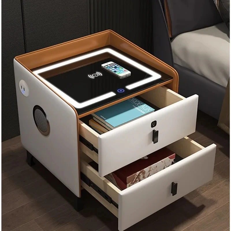 

high quality Modern Finger Bedside Tle Hidden Storage RGB Light Emitting Diode Speaker Bedroom Wirele