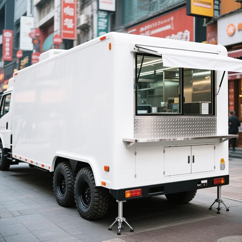 Customized FL Doki FL-Nancy Mobile Food Trailer Outdoor Street Food Cart Insulated Compartments Stainless Steel 3.5m Length