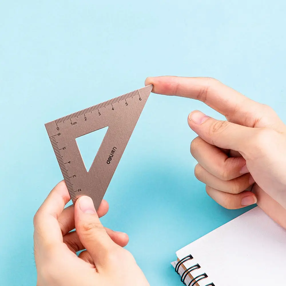 Straightedge Triangle Ruler Geometry Protractor School Supplies Metal Rulers Examination Stationery Aluminium Ruler Set