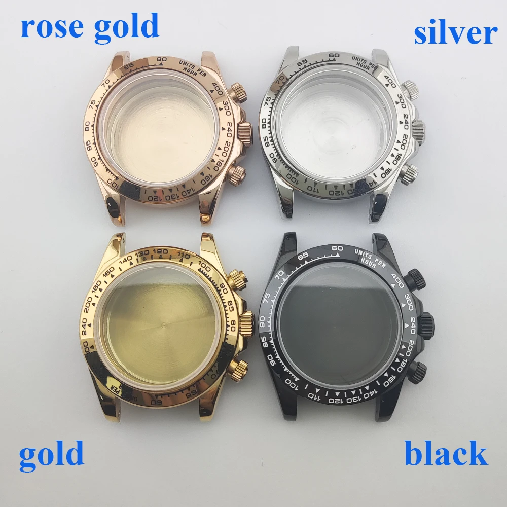 39mm Watch Case VK63 Watch Case Stainless Steel Sapphire Glass Waterproof Case Quartz VK63 Watch Case Suitable For VK63 Movement