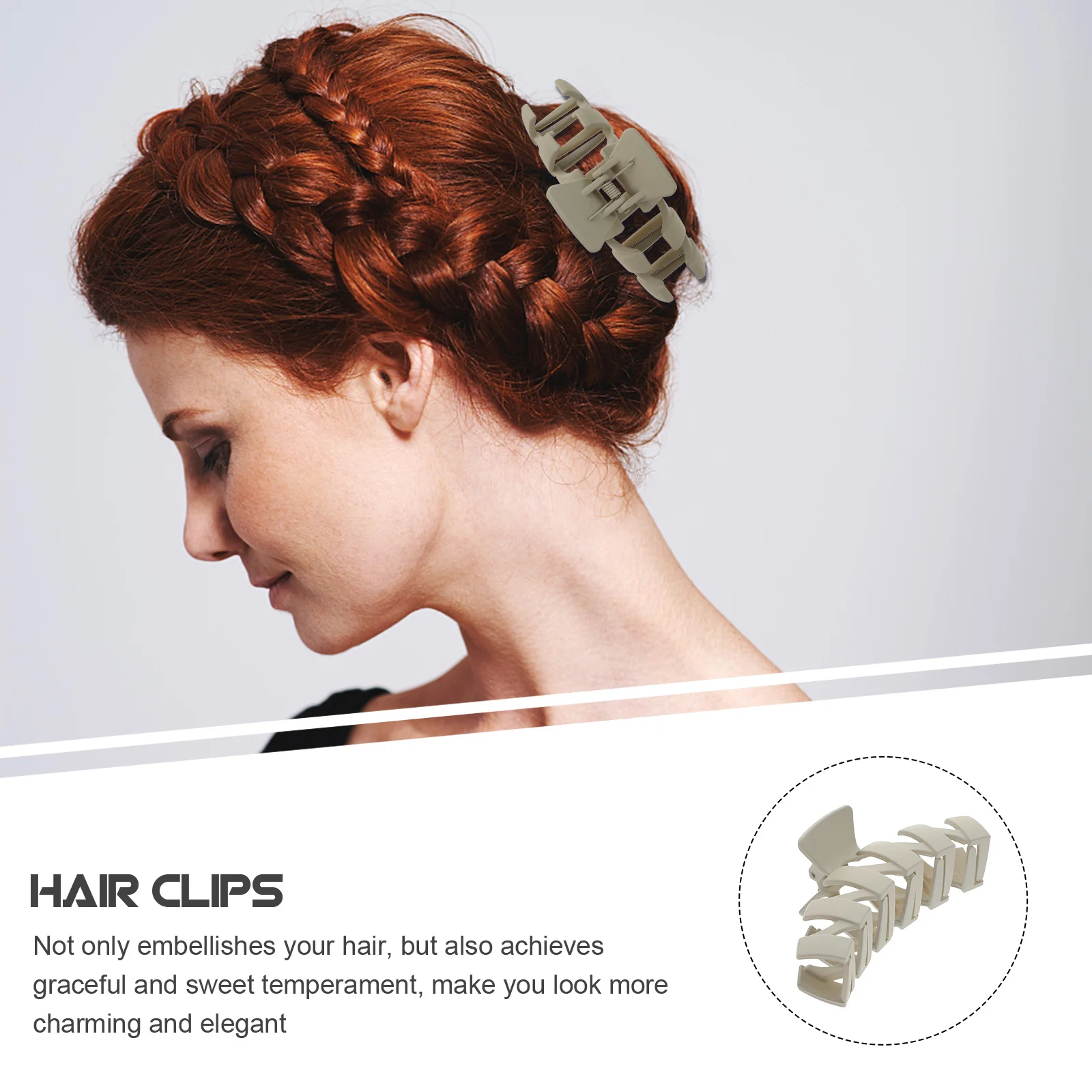 

3Pcs Large Hair Claw Clip Plastic Durable Jaw Clamp for Bath Shower Makeup Hair Tying Household Use Fashion Headdress