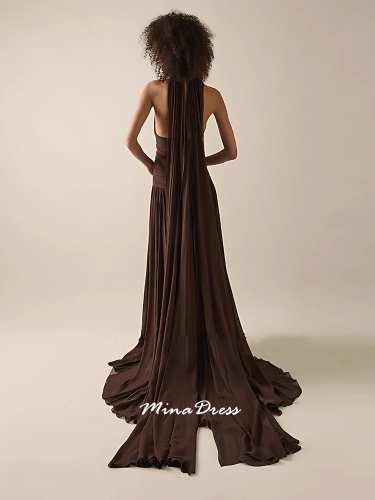 Mina Customized Dresses for Special Events Wrinkles Evening Dress Luxury  Elegant Party Dress Chiffon Back-length Woman Occasions - AliExpress 320