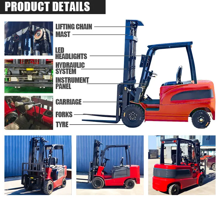 

Заводской поставщик 3-тонный 5-тонный электрический вилочный погрузчик Низкая цена Полный электрический вилочный погрузчик