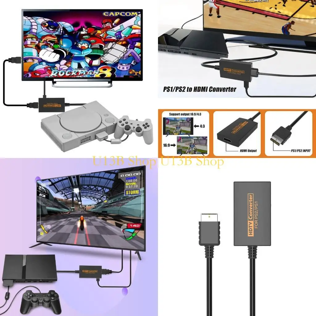 

U13B Аудио-видео конвертер HDTV-адаптер с USB-кабелем для консоли PS1