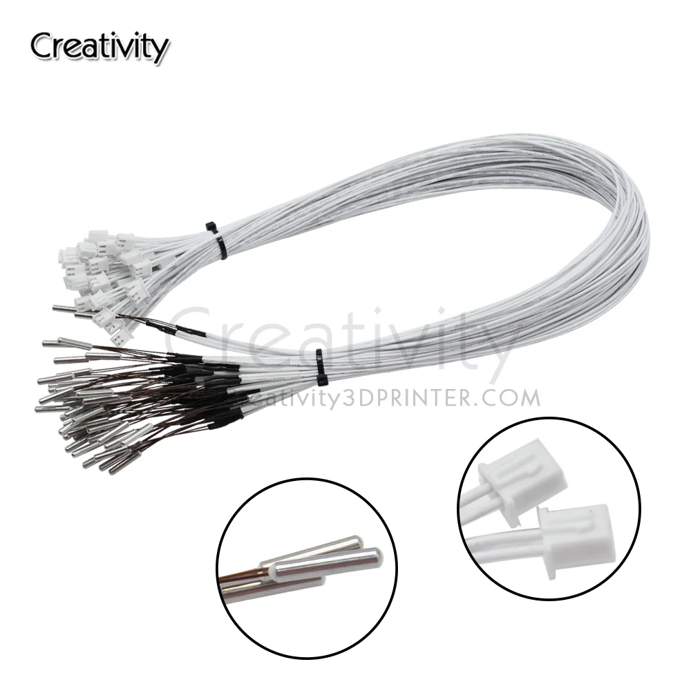 1 Uds impresora 3D 100K ohm NTC 3950 sensores termistores con Cable piezas de impresoras 3D para Reprap pieza de reparación accesorios de temperatura