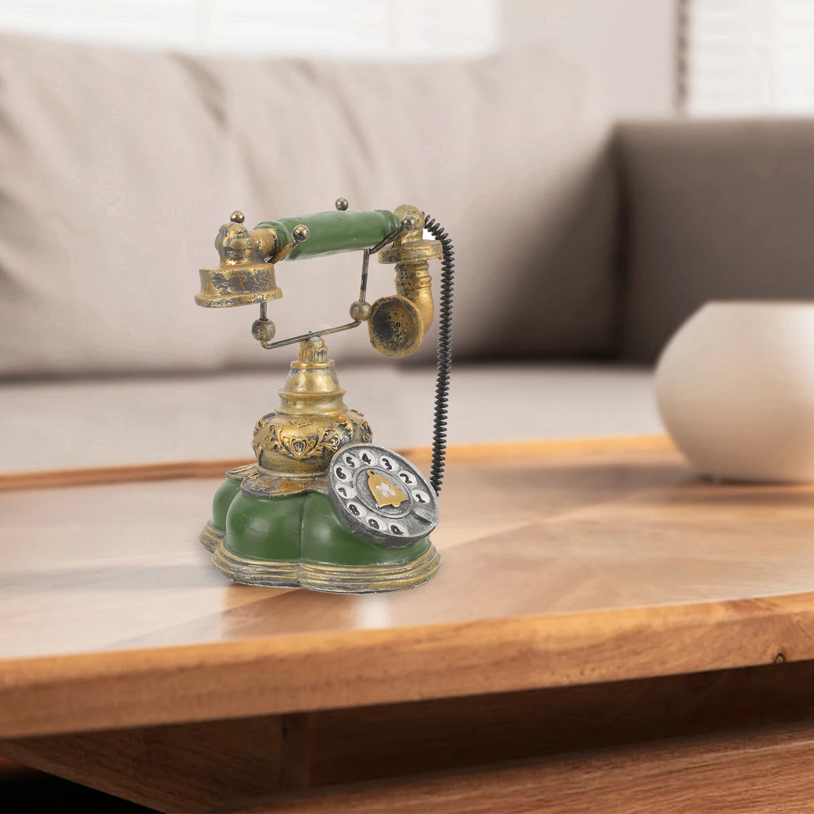 

Telephone Ornament Retro Landline Decorative Extender Resin Vintage Prop Fake Office