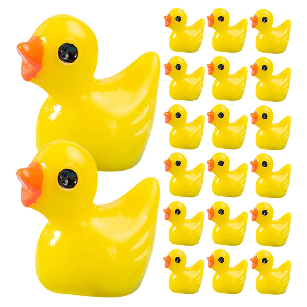 60Pcs Mini Resin Ducks Decor Bright Color Exquisite Detail Lightweight Garden Yard Car Micro Landscape Ornament Tiny Animal