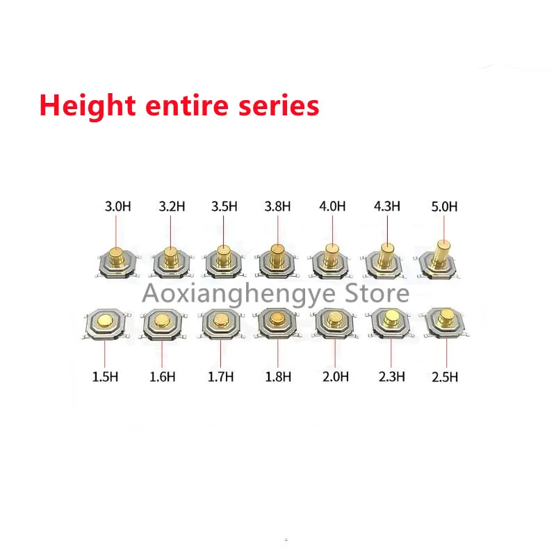 100PCS Press switch gently 4*4 Copper cube Resistant to high temperatures Copper head switch 5.2*5.2*1.5 Microswitch button