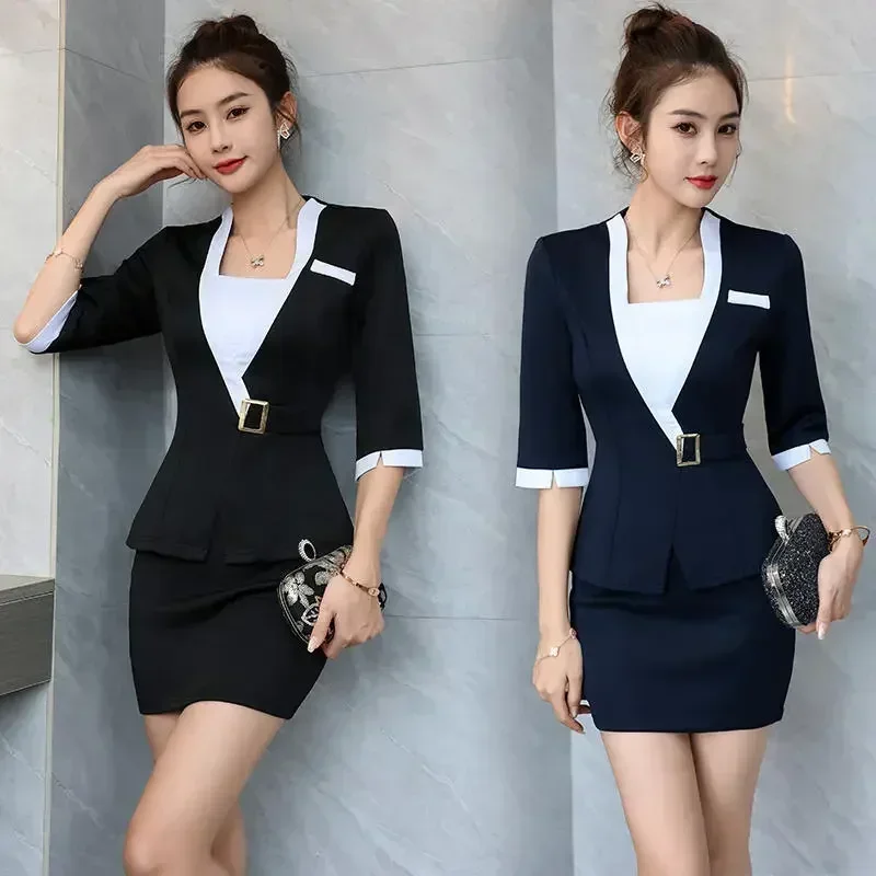 Clothes Cafe Woman Work Beauty Nail For Uniform Beautician Esthetic Waiter Salon Hotel Receptionist Spa Deskmassage Outfit Top