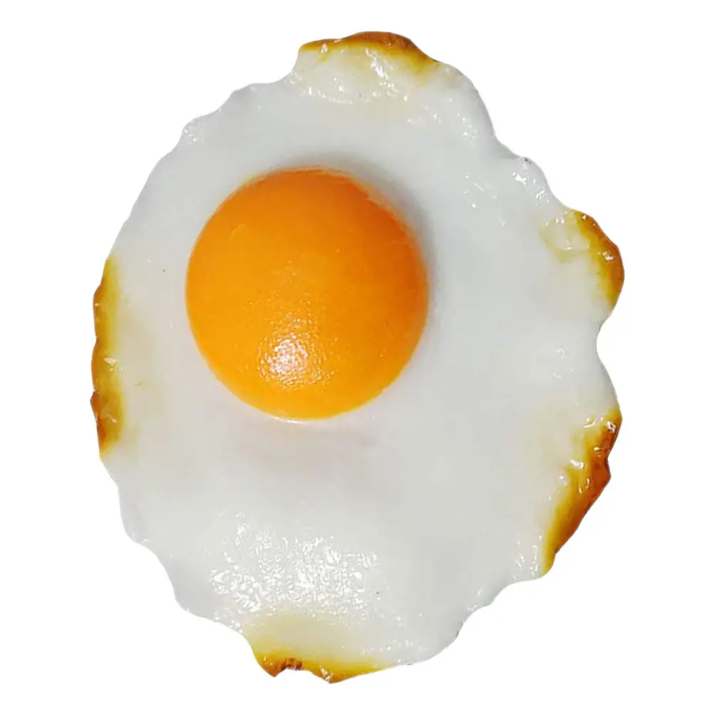 

Ультрареалистичный муляж жареного яйца из смолы, универсальный имитационный продукт для детских игровых кухонь, декора фотостудий, реквизит для розыгрышей