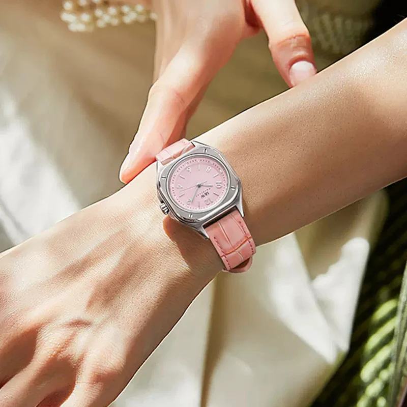 Karneval Marke ICH & W Serie Mode Rosa Quarzuhr Frauen Luxus Hohe Qualität Leder Wasserdichte Frauen Armbanduhren für Frauen