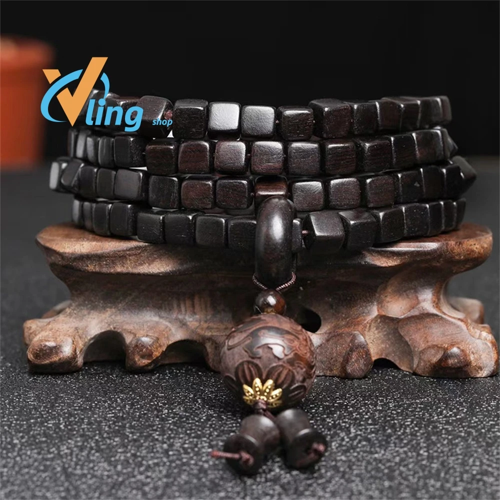 108Natural Black Rosewood Hand String Holiday Trending Products 2022	Personalized Bracelet  Ukrainian Style Nick Young People