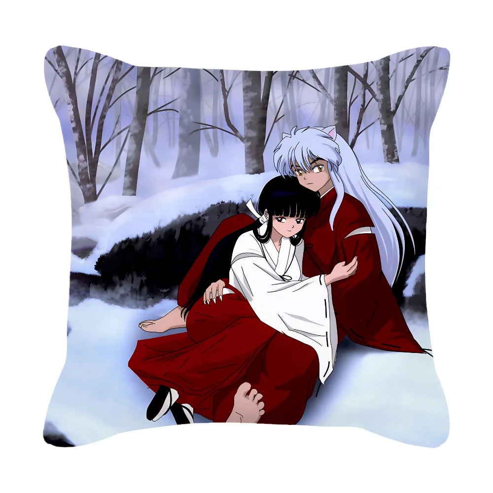 Inuyasha Pillow Covers Decorative Cushions Cover for Sofa Pink Christmas Decorations 2024 Sleeping Pillows Home and Decoration