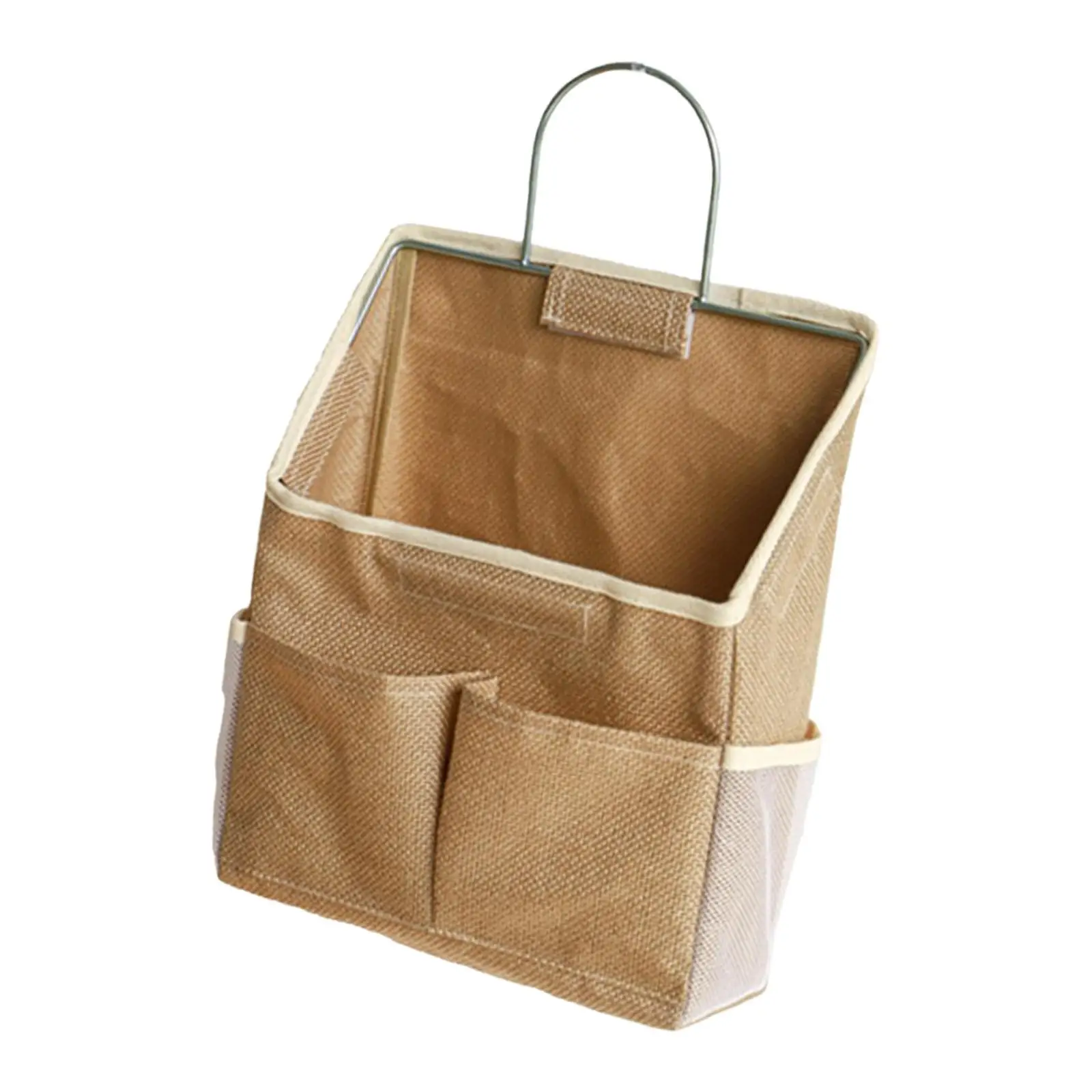 Household Wall Hanging Organizer Bag with Side Compartments Bedside Storage Basket for Dormitory RV Closet