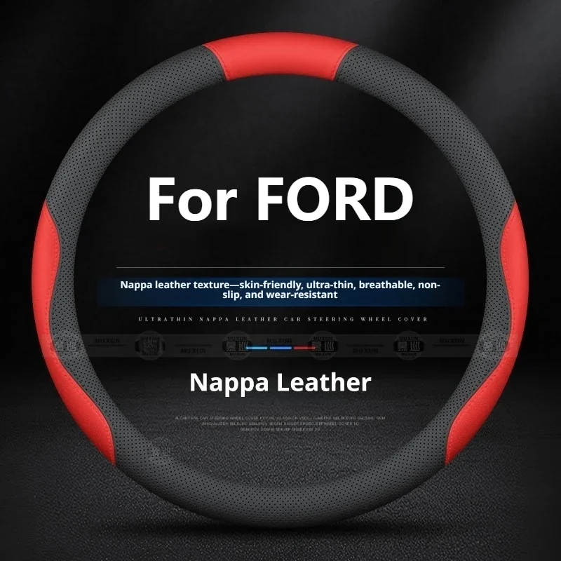 2026 Luxury Car Steering Wheel Cover For FORD Edge Everest Taurus Mustang Explorer Ranger F-150 Anti-slip Car Accessories