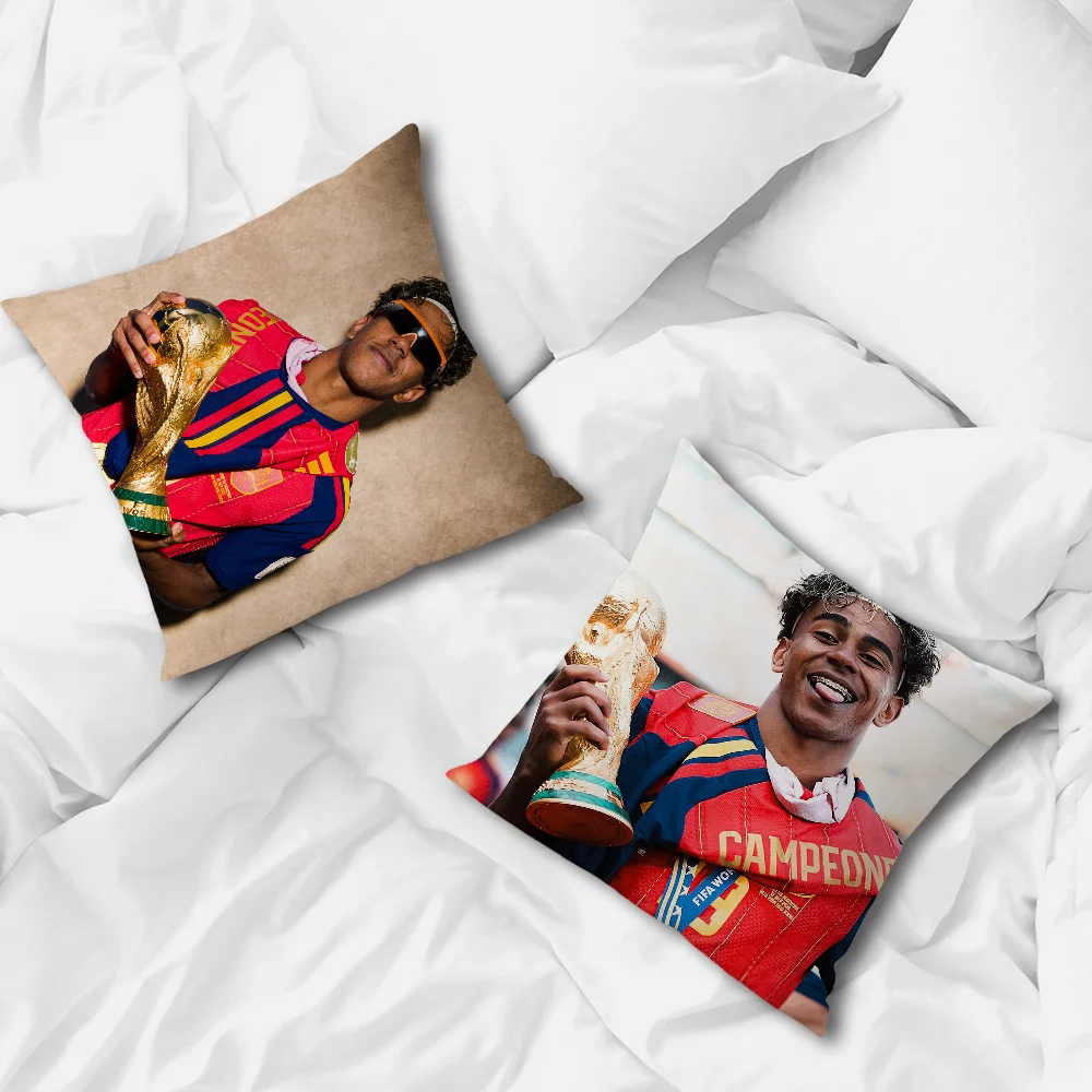 Spain L-Lamine Football Y-Yamal Cushion Cover Pillow Cover Home Sofa Living Room Office Coffee Shop Car PillowCover