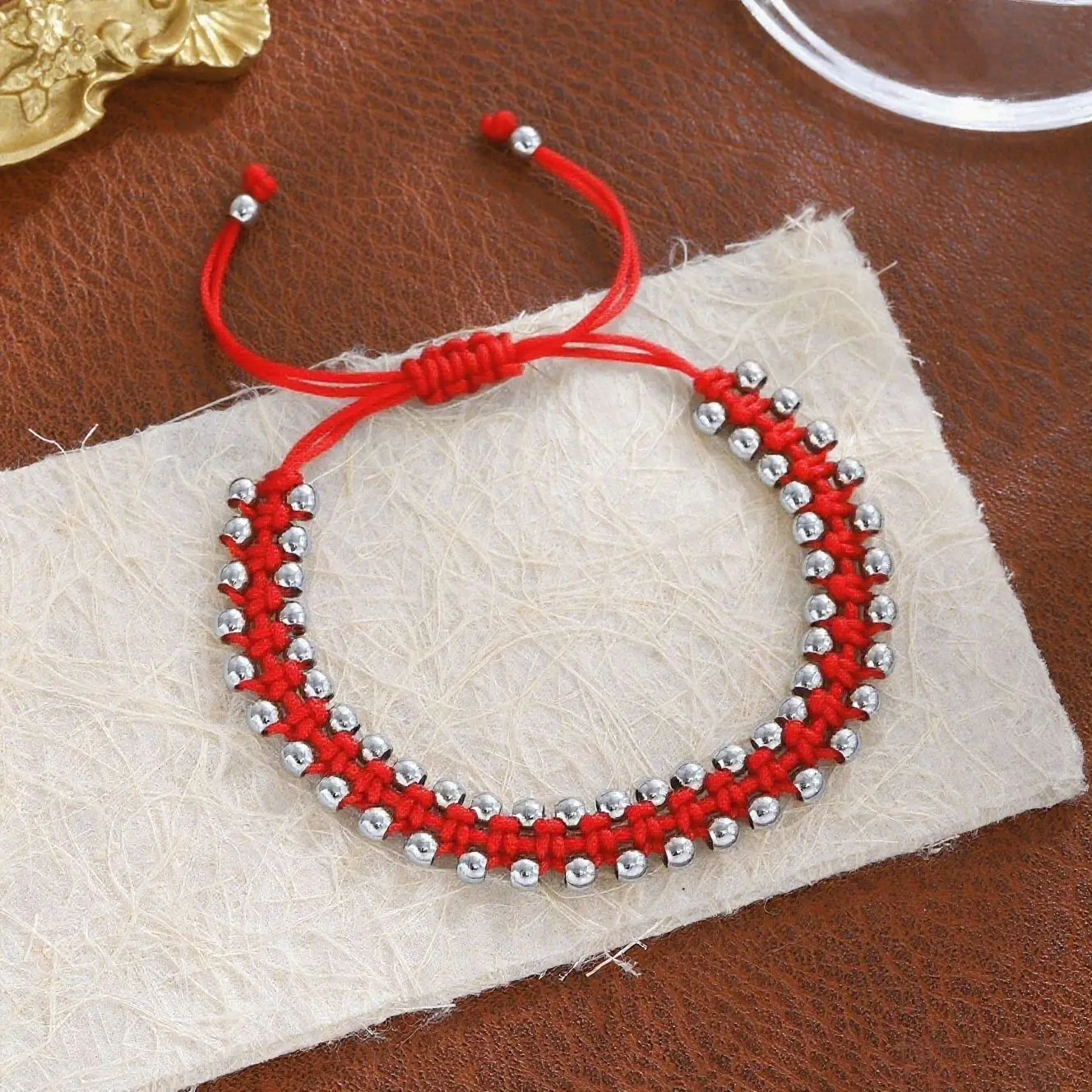 KKBEAD Handmade Braided Bracelet Jewelry for Women 4mm High Quality Gold Plated Beads Bracelets Bijoux Fashion Pulseras Femme