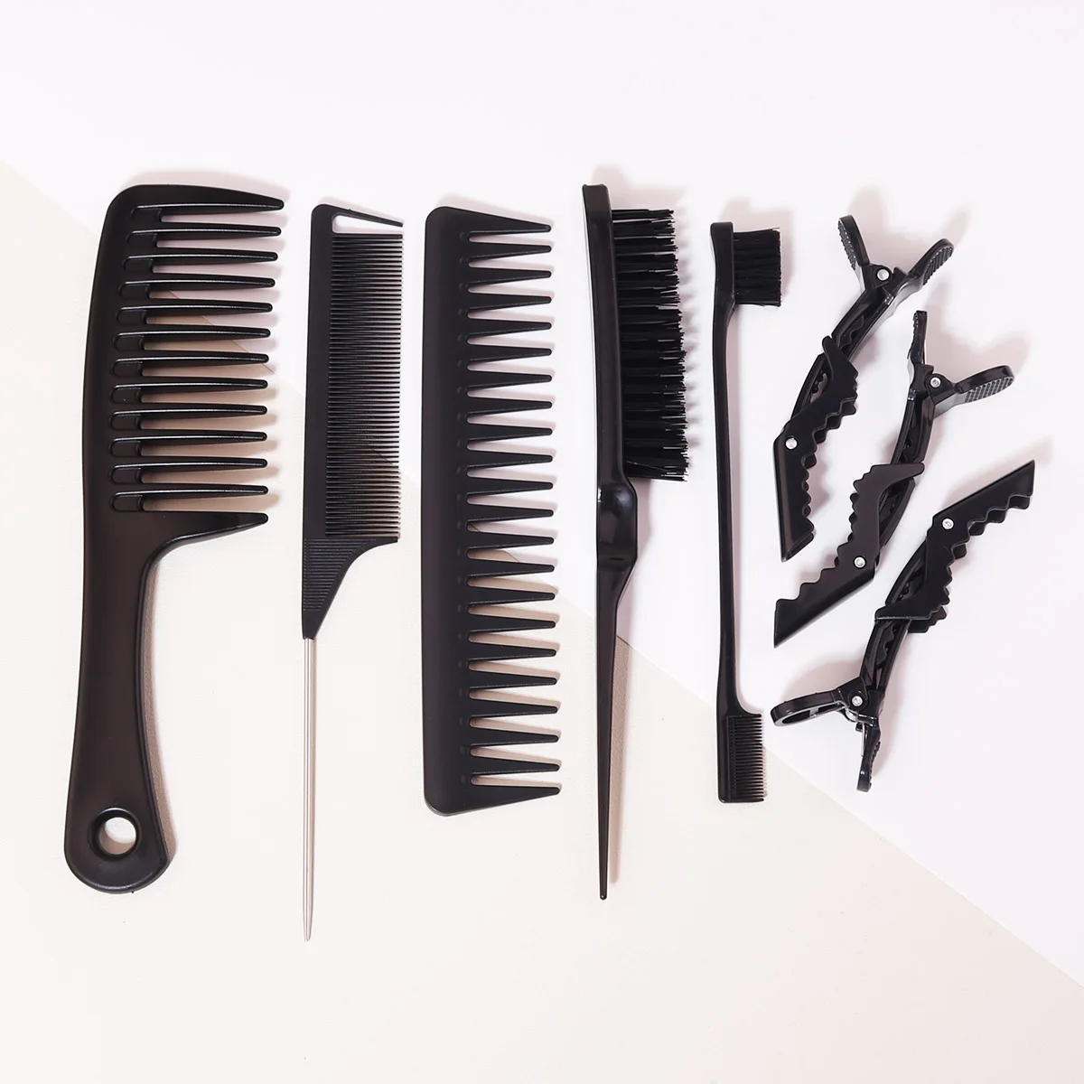 

Набор из 8 профессиональных расчесок для укладки волос с заколками, подходит для домашнего и салонного использования, специально для париков из натуральных волос.