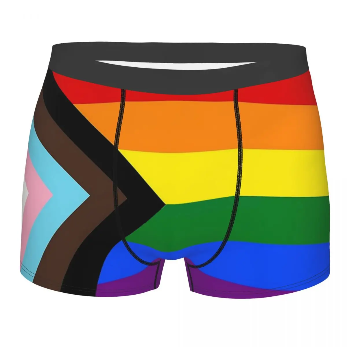 

Men Boxer Shorts Panties Progress Pride Flag Breathable Underwear LGBT Rainbow Homme Humor Plus Size Underpants