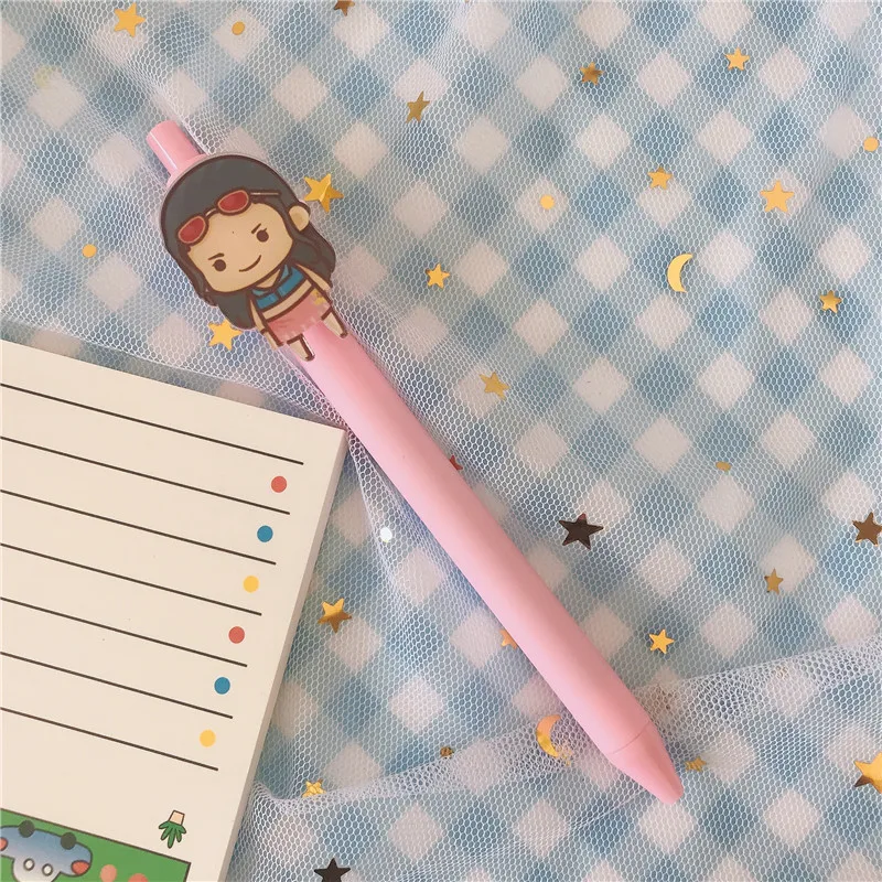 Eendelige Gel Pennen Anime Kawaii Schattige Kinderen School Briefpapier Luffy Roronoa Zoro Nami Tony Chopper Figuur Accessoire Kinderen Cadeau