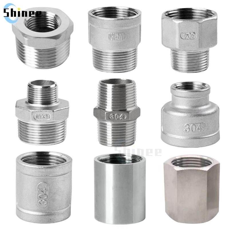 Połączenie hydrauliczne 1/8” 1/4” 3/8” 1/2” 3/4” 304 stal nierdzewna męski gwint żeński reduktor redukcyjny brytyjski adapter do rur wodnych
