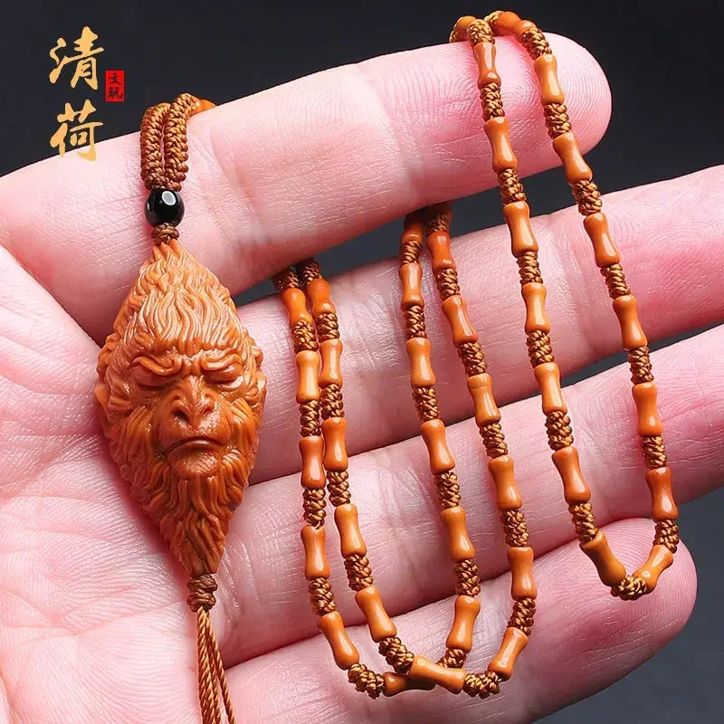 Olive Kernel Single Seed Men's Handmade WenPlay Dragon Great Sage Equaling Heaven Sun Wukong Hu Carving Single Seed Accessories