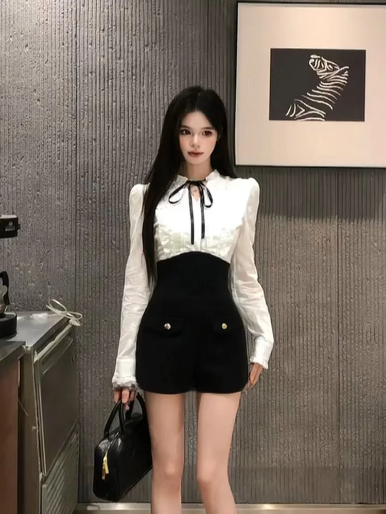 

SYJ Chic plus Size Women's Faion Set with Knot Top And ort Pants High Waist Slimming Two-Piece Suit for Curvy L...