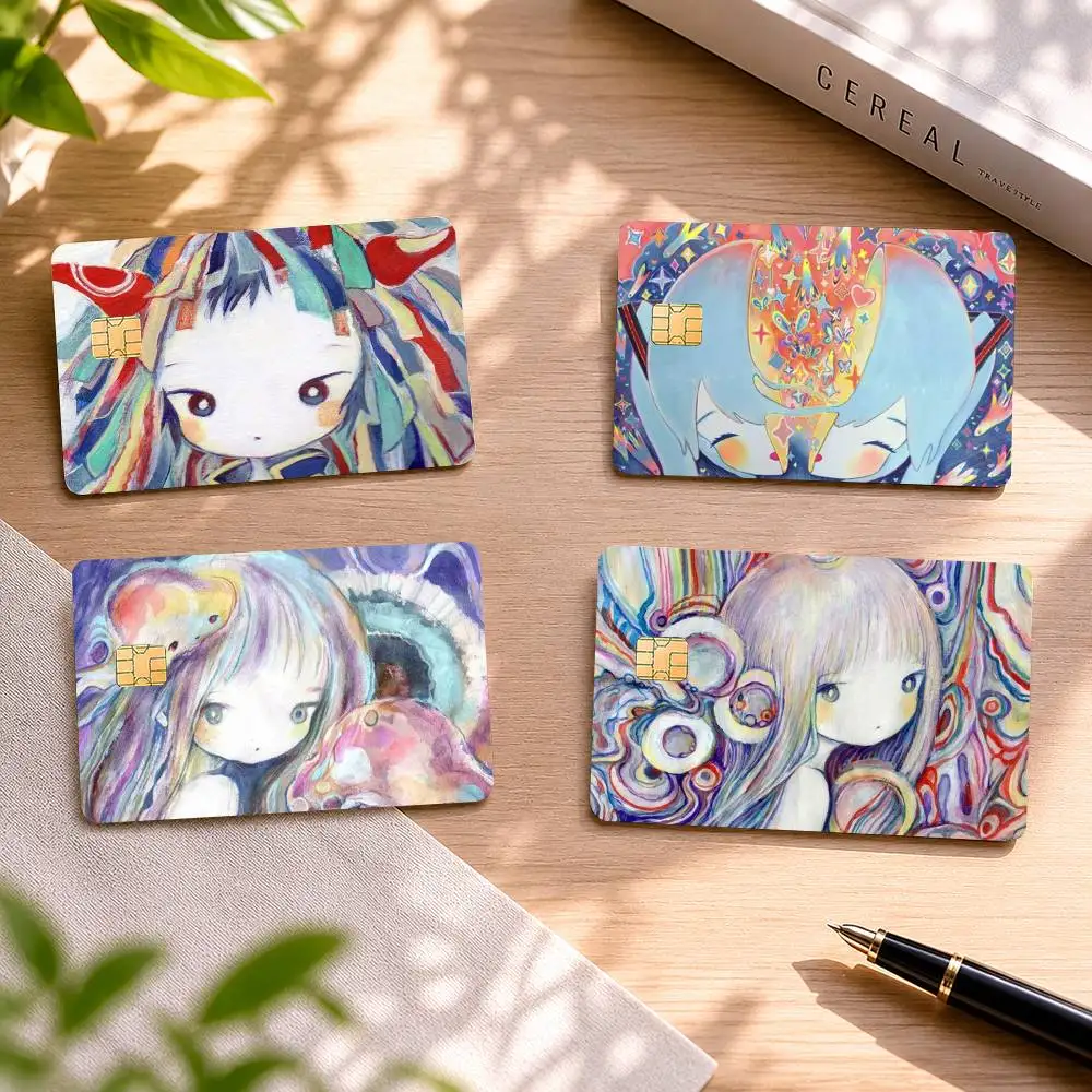 

K-Kikuos Art 4pcs 1Set Card Stickers Small Waterproof Chip 4PCS Card Sticker Anti-Scratch