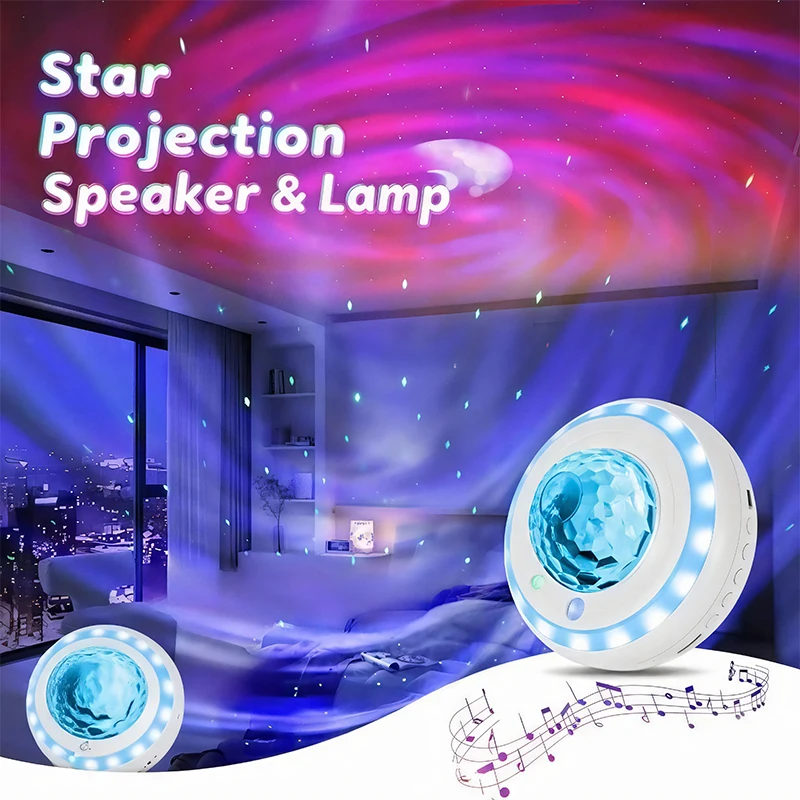 

Starry Night Projector with Bluetooth Speaker 360 Degree Galaxy Nebula Projection Remote Control for Kids Room Bedroom Decor