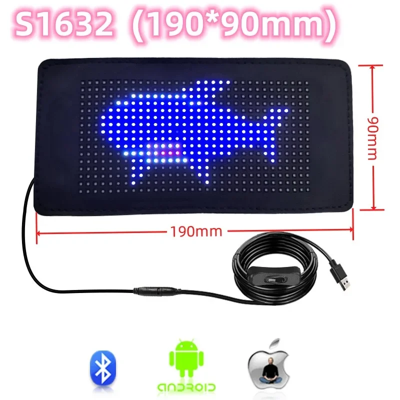 LED Car Sign Multilingual Messages Scrolling Text Screen USB 5V APP Programmable Flexible LED Display Board for Shop Bar Display