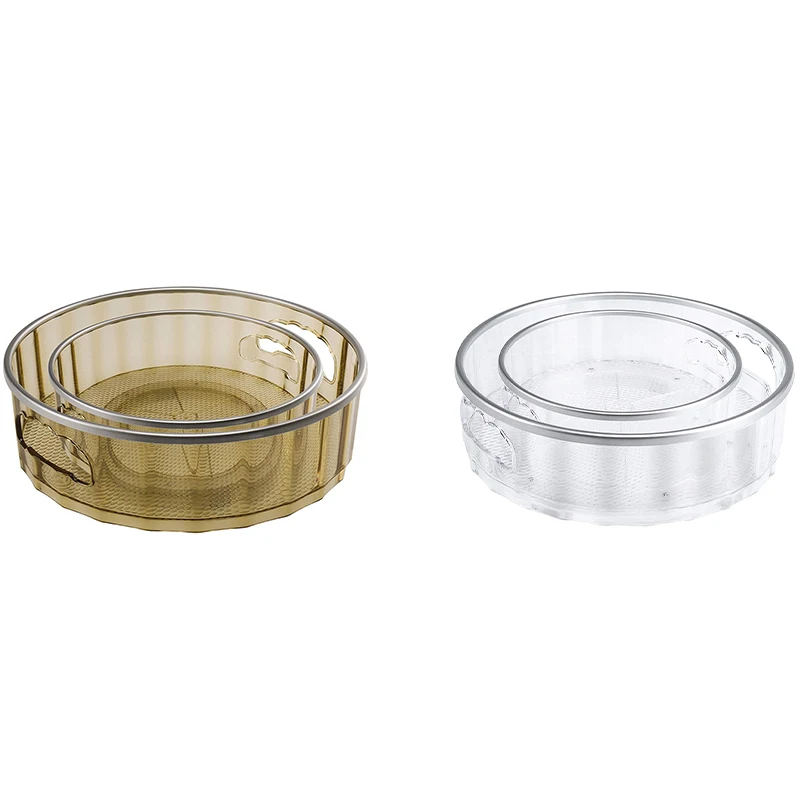 Lazy Susan Turntable Non-Skid Cabinet Pantry Under-Sink Rack 2 Pack