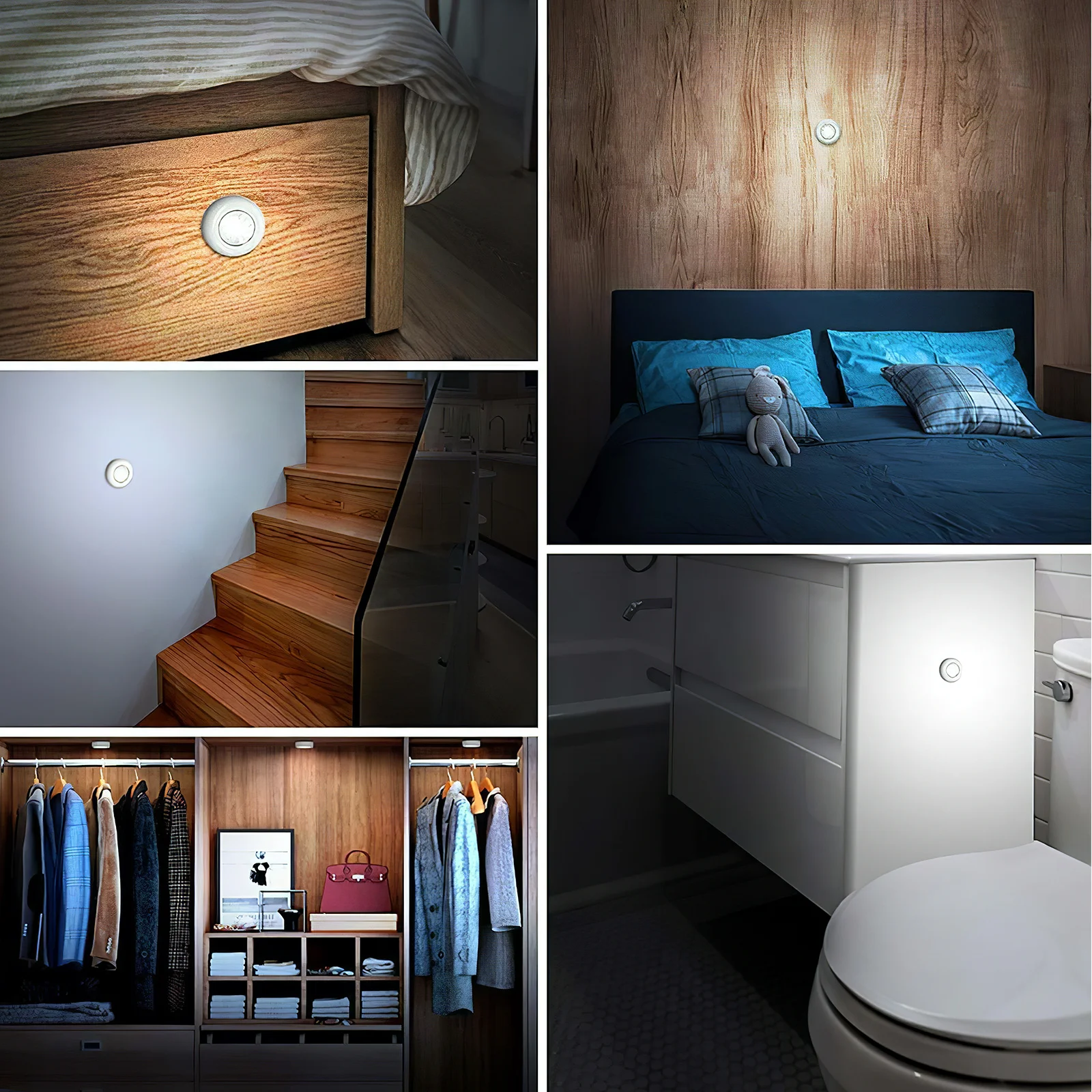 

8Pcs Touch Button Lights Operated Portable Night Light Self Adhesive Stick on for Home Car Cabinet Closet
