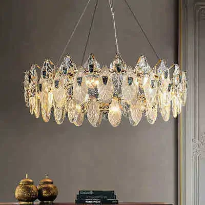 Shell Leaf Ceiling Chandeliers Modern Simple Luxurious Living Dining Room Pendent Lamp Home Decor Hanging Light Luster Fixtures