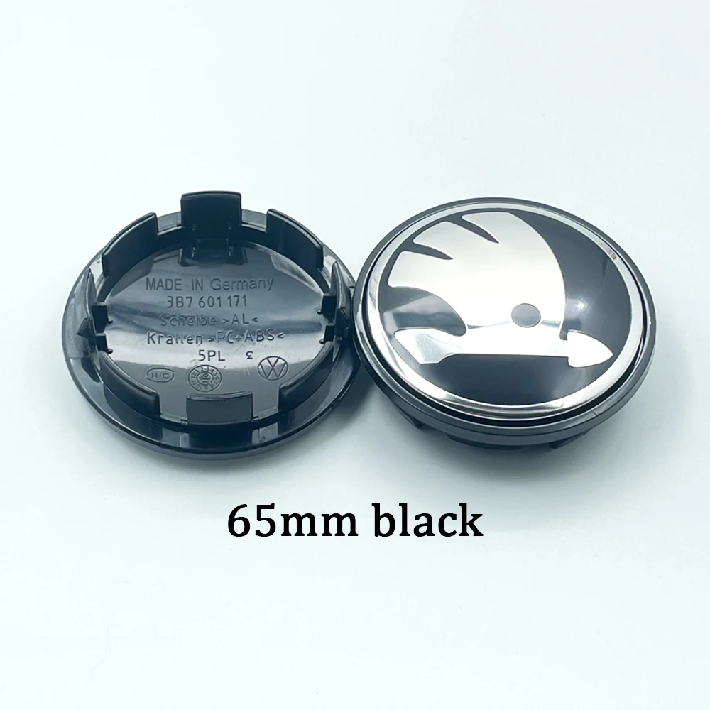 4pcs56mm 60mm 65mm Balck Green Car Wheel Hub Center Caps Cover For Skoda Octavia Fabia Superb Rapid Yeti 1J0601171 3B7601171