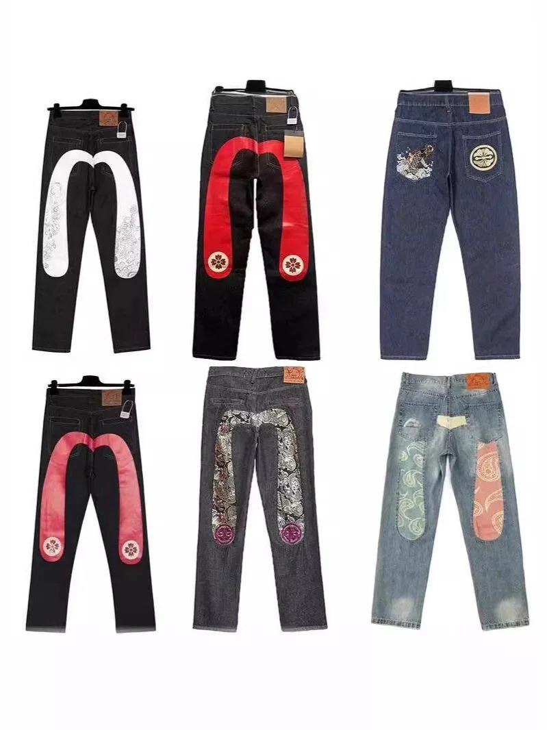 High Quality Fashionable Men's Jeans Cool Style Printed Pattern Casual Loose Fit Cotton Trousers for Daily Wear Short Sleeve