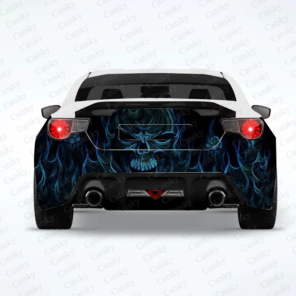 

Skull pattern horror car sticker rear car rear tail modification custom suitable for SUV car truck packaging sticker decal