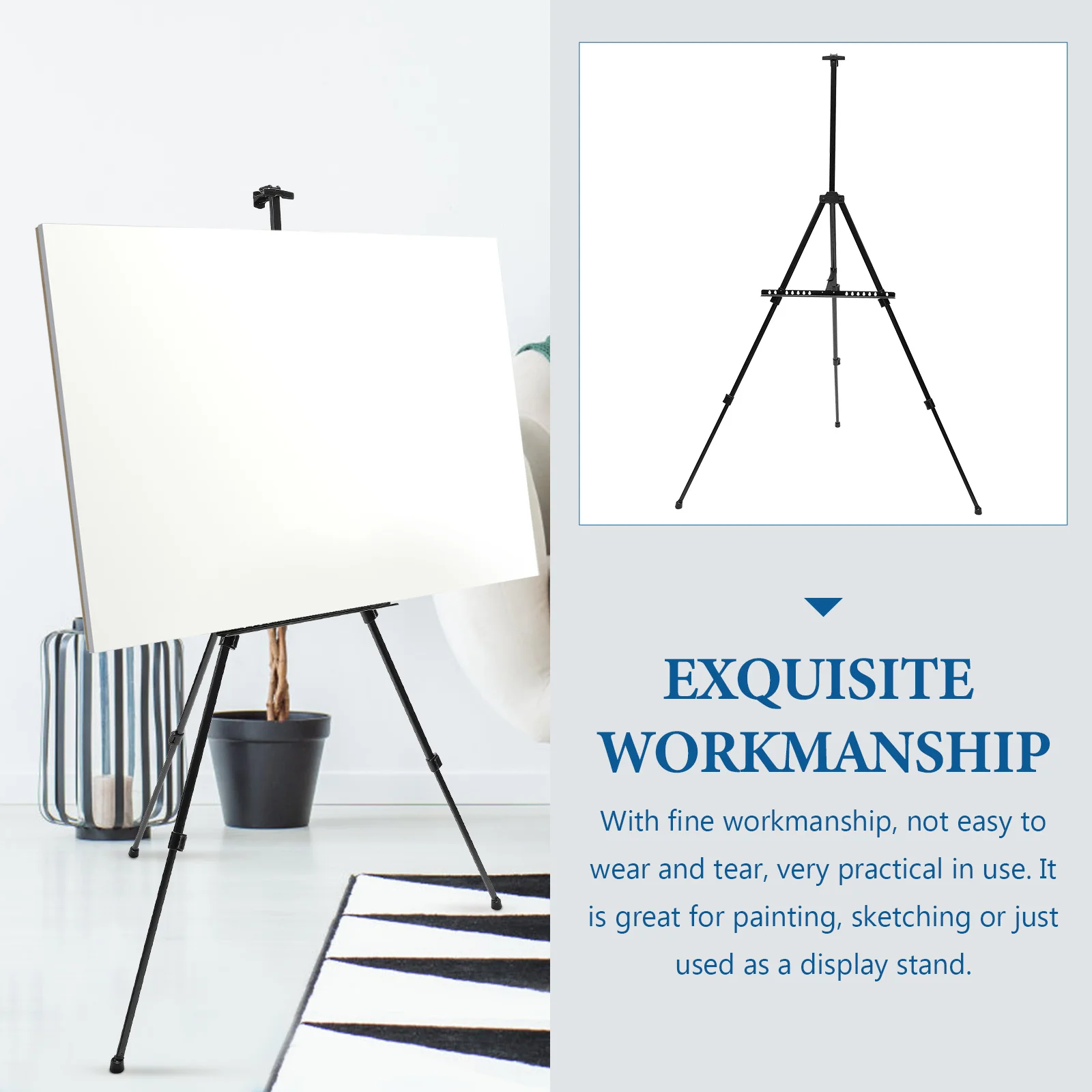 

Folding Iron Easel Stand Durable Wear-resistant Display for Painting Sketching Outdoor Classroom Use Art Supplies