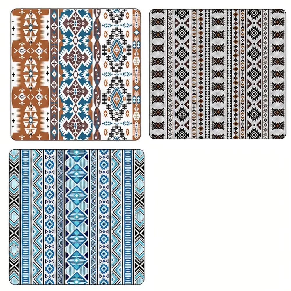 Outdoor Picnic Blanket 3x4m Ethnic Design Large Camping Rug Aluminum Foil Moisture Barrier Waterproof Pad For Beach Travel