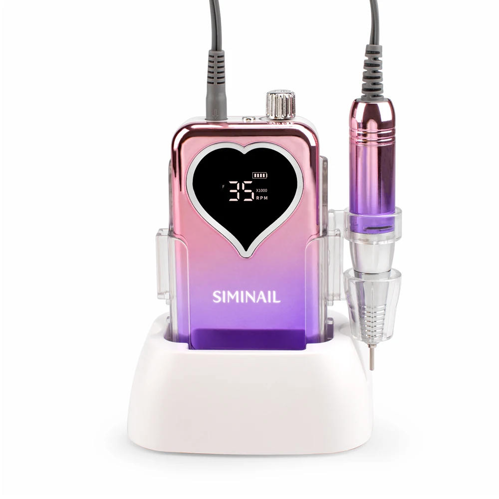 

Portable Siminail Professional Nail Drill Machine 35000RPM Electric Nail Efile Cordless Gel Polisher Wireless with Base