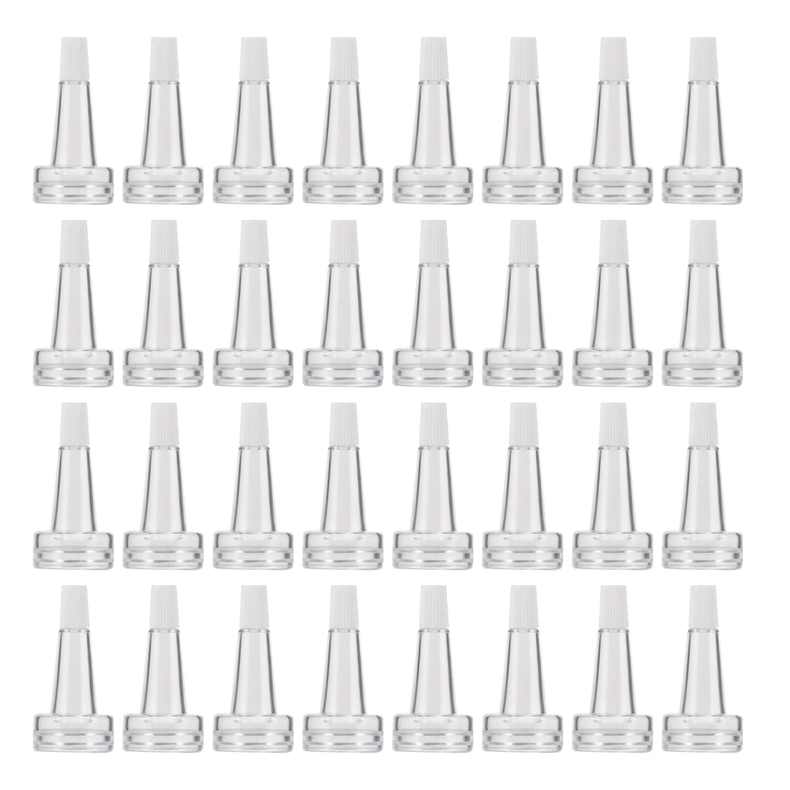 100 Pcs Essence Bottle Trumpet Head Professional Vial Cap Liquid Clear Major Horn Shape Sealing Plastic