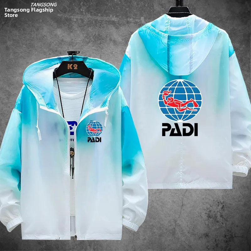 Ultra-Thin Breathable Sun Protection Jacket Diving Instructor Unisex Lightweight Polyester Fiber Long Sleeve Hooded Zipper Cl...