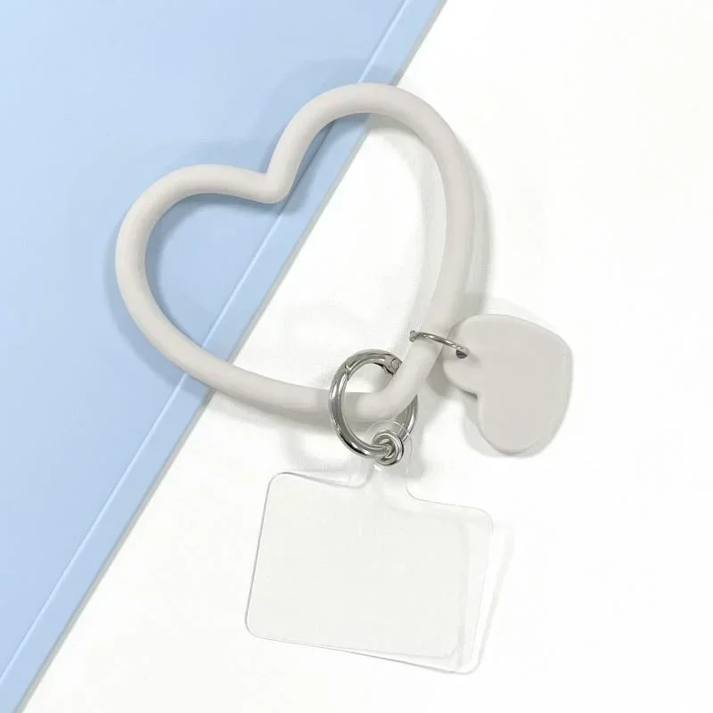 Silicone Heart Loop Cell Phone Hand Wrist Strap, Universal