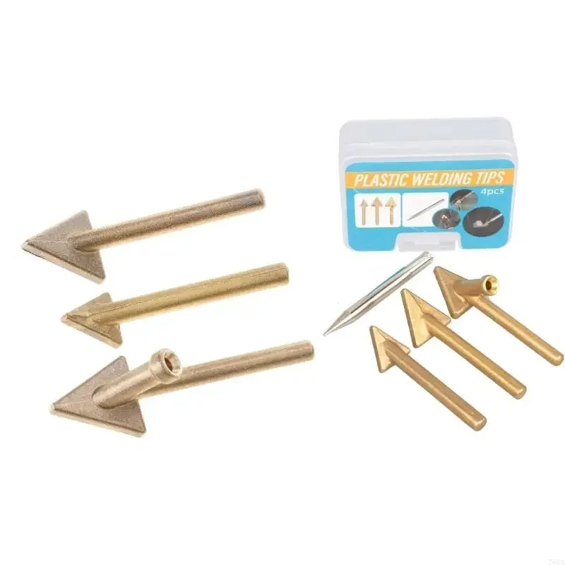 

3/4Pcs Welding Replacement Tips Triangular Copper Head Welder Soldering Iron Guns Tips Accessories for Car Bumper Repair