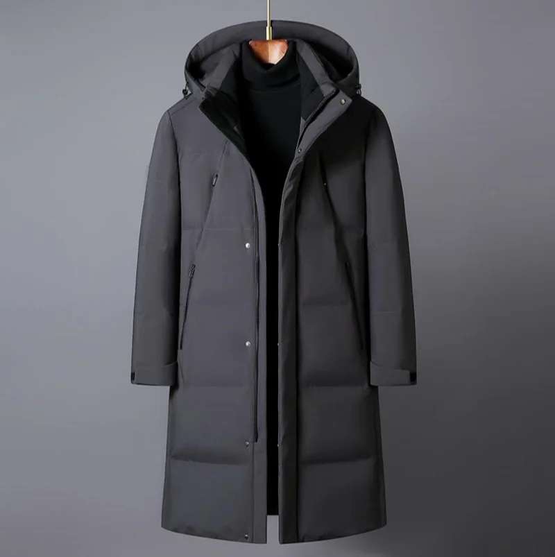 2025 Windbreak Hooded Parkas Male Padded Long duck down Jacket Parkas New Men Casual Parkas Men Wind Breaker Outdoor Snow Jacket